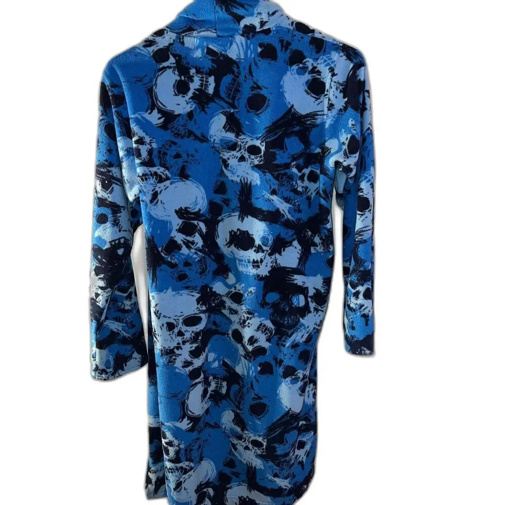 Urban Pipeline Boys Blue Camo Skulls Robe L 12-14
